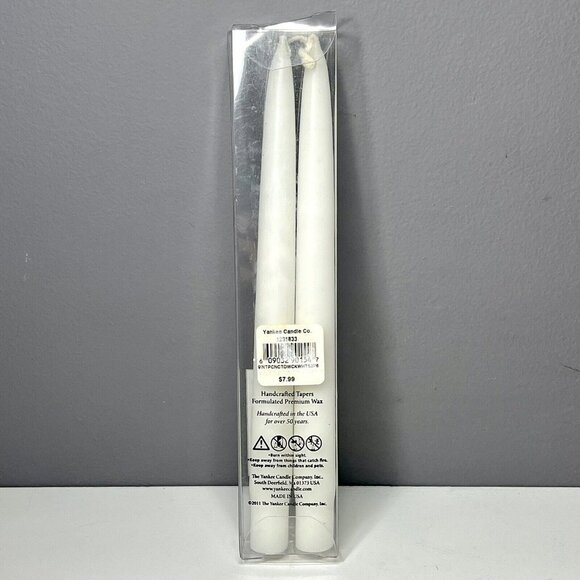 YANKEE CANDLE Living By Candlelight White Two 9" Connected Taper Candles - NEW‎ - Picture 6 of 10
